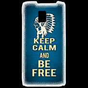 Coque LG P990 Keep Calm and Be Free Bleu