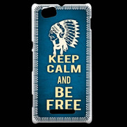 Coque Sony Xperia M Keep Calm and Be Free Bleu