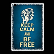 Coque iPadMini Keep Calm and Be Free Bleu