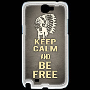 Coque Samsung Galaxy Note 2 Keep Calm and Be Free Gris