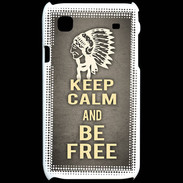 Coque Samsung Galaxy S Keep Calm and Be Free Gris
