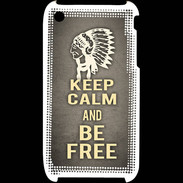 Coque iPhone 3G / 3GS Keep Calm and Be Free Gris