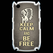 Coque Blackberry 8520 Keep Calm and Be Free Gris