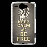 Coque HTC Wildfire G8 Keep Calm and Be Free Gris
