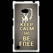 Coque Nokia Lumia 720 Keep Calm and Be Free Gris