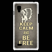 Coque LG Optimus L9 Keep Calm and Be Free Gris