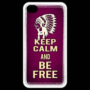 Coque iPhone 4 / iPhone 4S Keep Calm and Be Free Rose