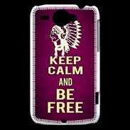 Coque HTC Wildfire G8 Keep Calm and Be Free Rose