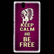 Coque Sony Xperia Z Keep Calm and Be Free Rose