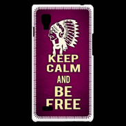 Coque LG Optimus L9 Keep Calm and Be Free Rose