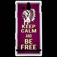 Coque Sony Xperia U Keep Calm and Be Free Rose