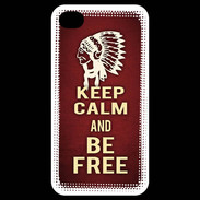 Coque iPhone 4 / iPhone 4S Keep Calm and Be Free Rouge