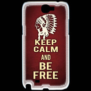 Coque Samsung Galaxy Note 2 Keep Calm and Be Free Rouge
