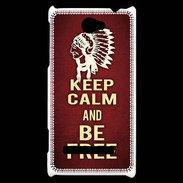 Coque HTC Windows Phone 8S Keep Calm and Be Free Rouge
