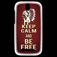 Coque HTC One SV Keep Calm and Be Free Rouge