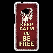 Coque HTC One Keep Calm and Be Free Rouge