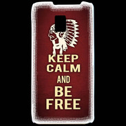 Coque LG P990 Keep Calm and Be Free Rouge