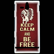 Coque Sony Xperia U Keep Calm and Be Free Rouge