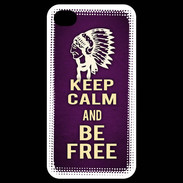 Coque iPhone 4 / iPhone 4S Keep Calm and Be Free Violet