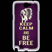 Coque Samsung Galaxy Note 2 Keep Calm and Be Free Violet