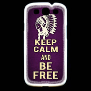 Coque Samsung Galaxy S3 Keep Calm and Be Free Violet
