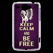 Coque HTC Wildfire G8 Keep Calm and Be Free Violet