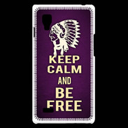 Coque LG Optimus L9 Keep Calm and Be Free Violet
