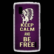 Coque LG Nexus 4 Keep Calm and Be Free Violet