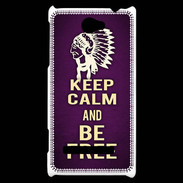 Coque HTC Windows Phone 8S Keep Calm and Be Free Violet