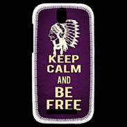 Coque HTC One SV Keep Calm and Be Free Violet