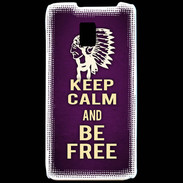 Coque LG P990 Keep Calm and Be Free Violet