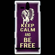 Coque Sony Xperia U Keep Calm and Be Free Violet