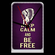 Pendule de bureau Keep Calm and Be Free Violet