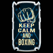 Coque Blackberry 8520 Keep Calm and Boxing Bleu