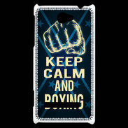 Coque HTC Windows Phone 8S Keep Calm and Boxing Bleu