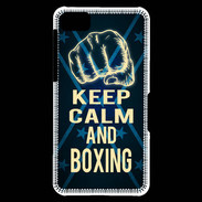 Coque Blackberry Z10 Keep Calm and Boxing Bleu
