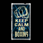 Coque Nokia Lumia 520 Keep Calm and Boxing Bleu