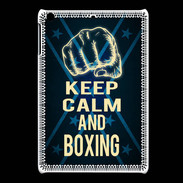 Coque iPadMini Keep Calm and Boxing Bleu