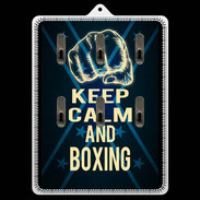 Porte clés Keep Calm and Boxing Bleu