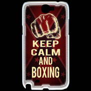 Coque Samsung Galaxy Note 2 Keep Calm and Boxing Rouge