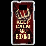 Coque Samsung Galaxy S2 Keep Calm and Boxing Rouge