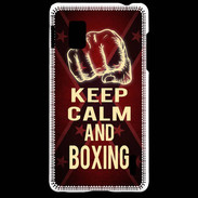 Coque LG Optimus G Keep Calm and Boxing Rouge