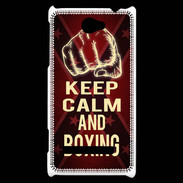 Coque HTC Windows Phone 8S Keep Calm and Boxing Rouge