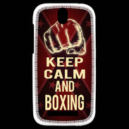 Coque HTC One SV Keep Calm and Boxing Rouge