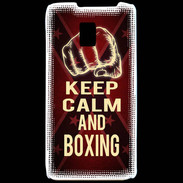 Coque LG P990 Keep Calm and Boxing Rouge