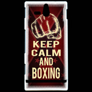 Coque Sony Xperia U Keep Calm and Boxing Rouge