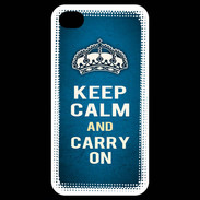 Coque iPhone 4 / iPhone 4S Keep Calm and Carry on Bleu