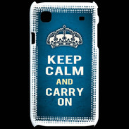 Coque Samsung Galaxy S Keep Calm and Carry on Bleu