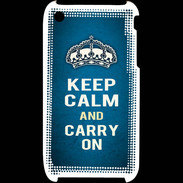 Coque iPhone 3G / 3GS Keep Calm and Carry on Bleu