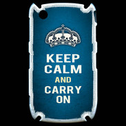 Coque Blackberry 8520 Keep Calm and Carry on Bleu